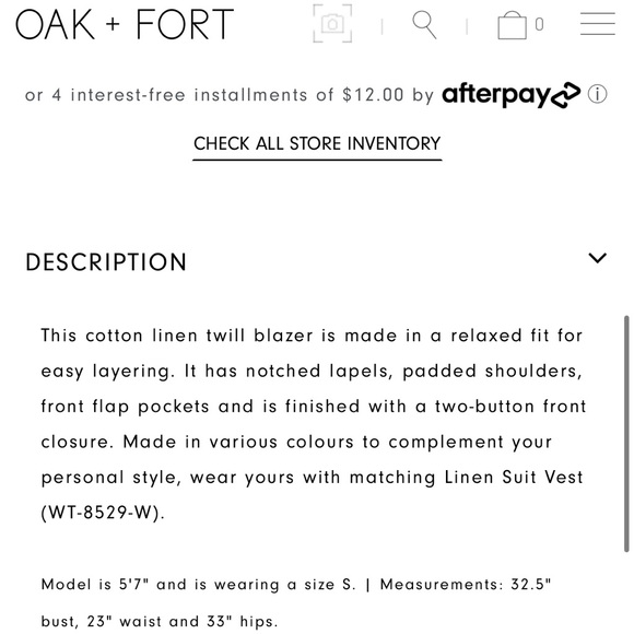 Oak + Fort linen blazer. NWT. Size M. - Picture 5 of 5